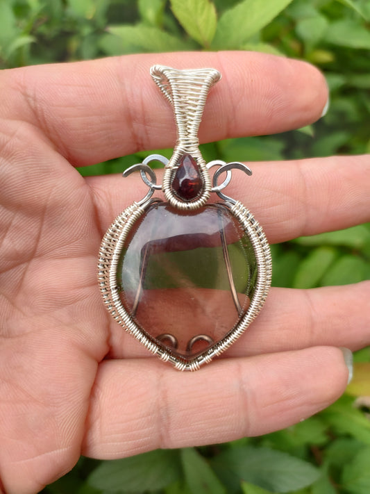 Pendentif coeur de quartz fumé