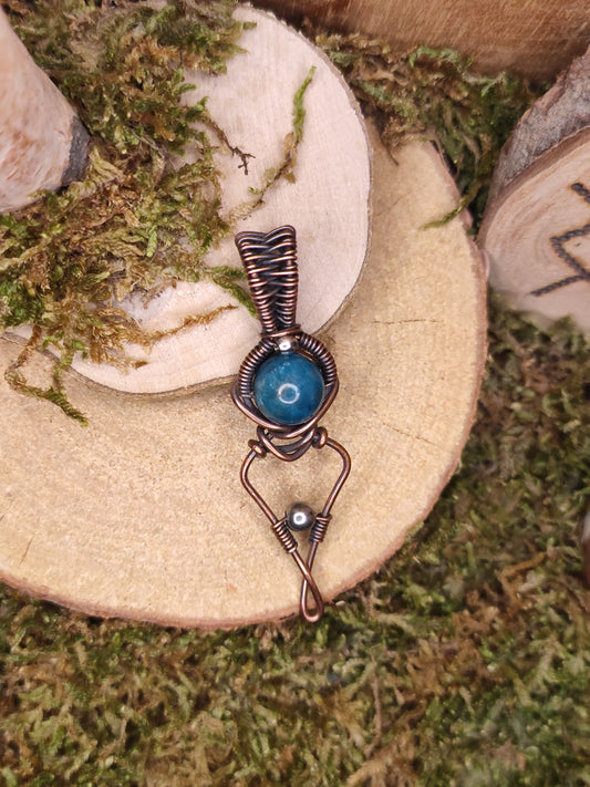 Petit pendentif elfique perle d'apatite